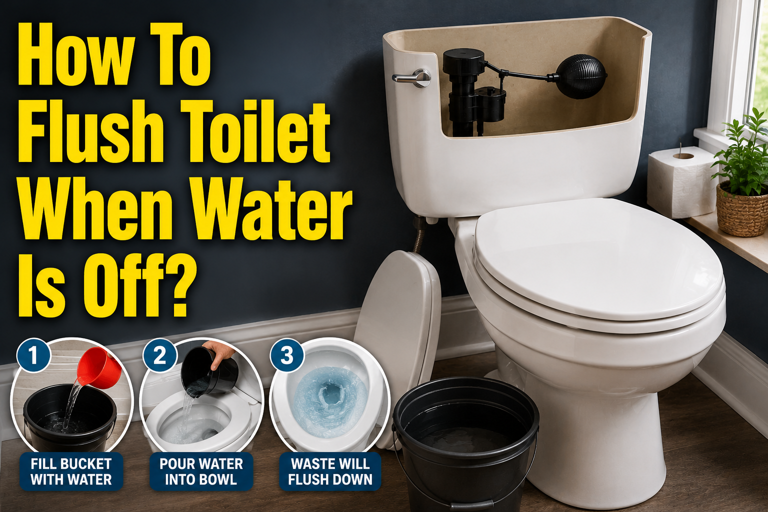 How to Flush Toilet When Water Is Off?