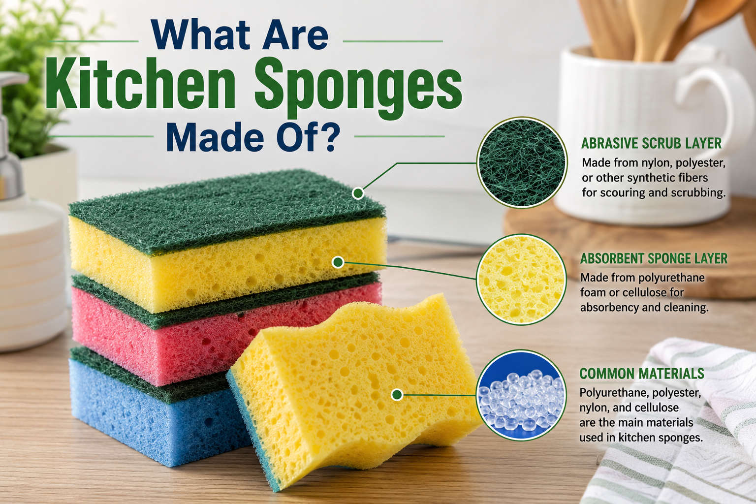 What Are Kitchen Sponges Made Of?