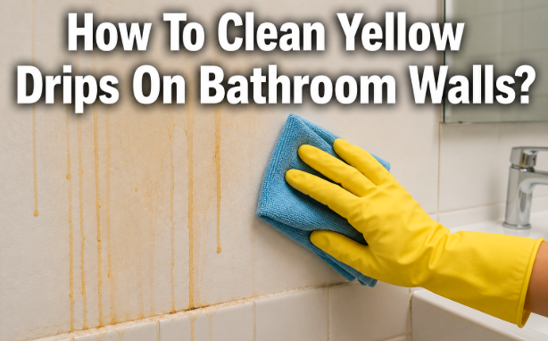 How to Clean Yellow Drips on Bathroom Walls?